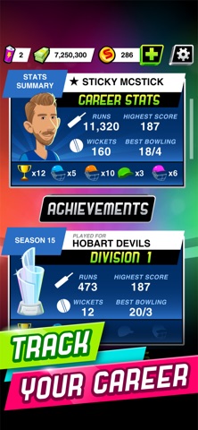 Stick Cricket Super League iPhone screenshot