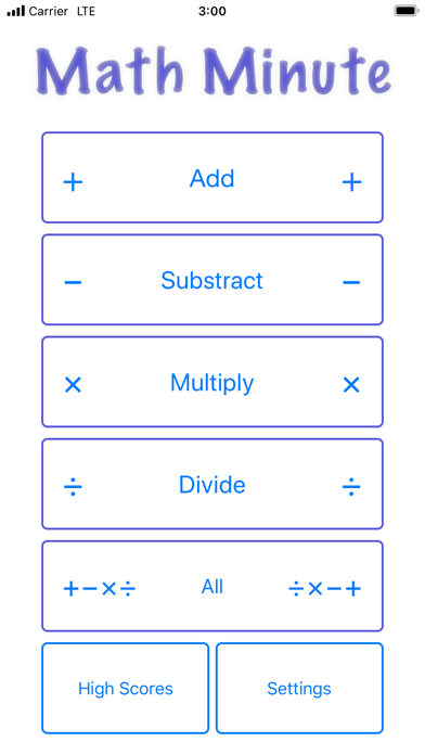 Math Minute iPhone screenshot