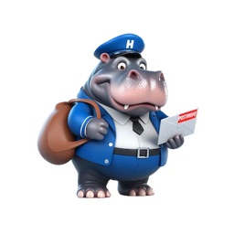 Mailman Hippo Stickers