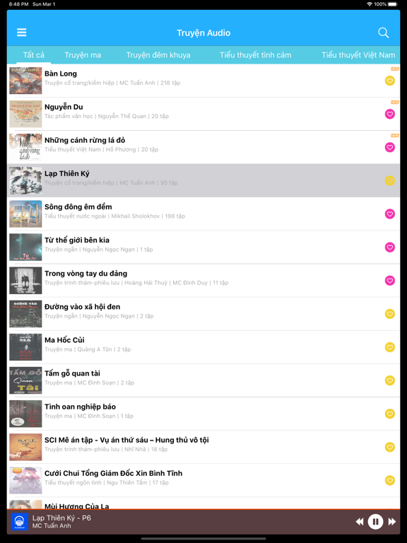 Sách nói, Truyện audio iPad screenshot 4 - Book app