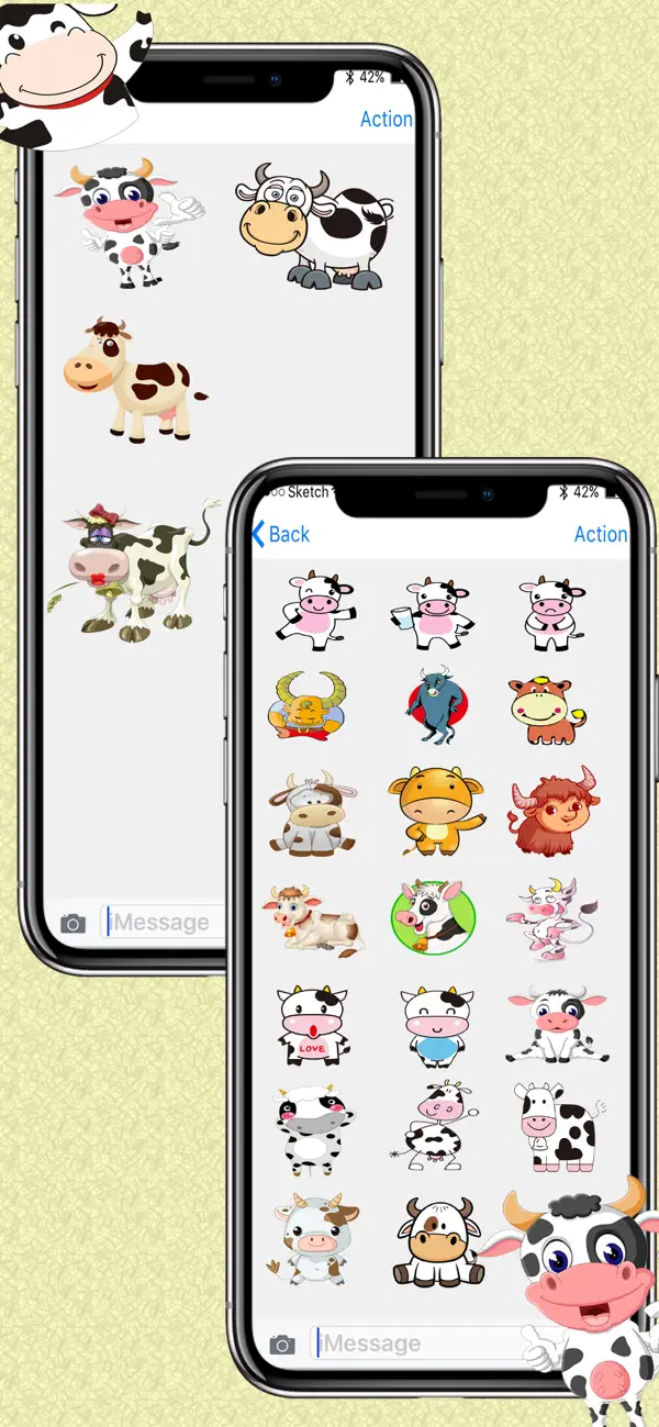 Screenshot #2 pour Moody Cow Stickers
