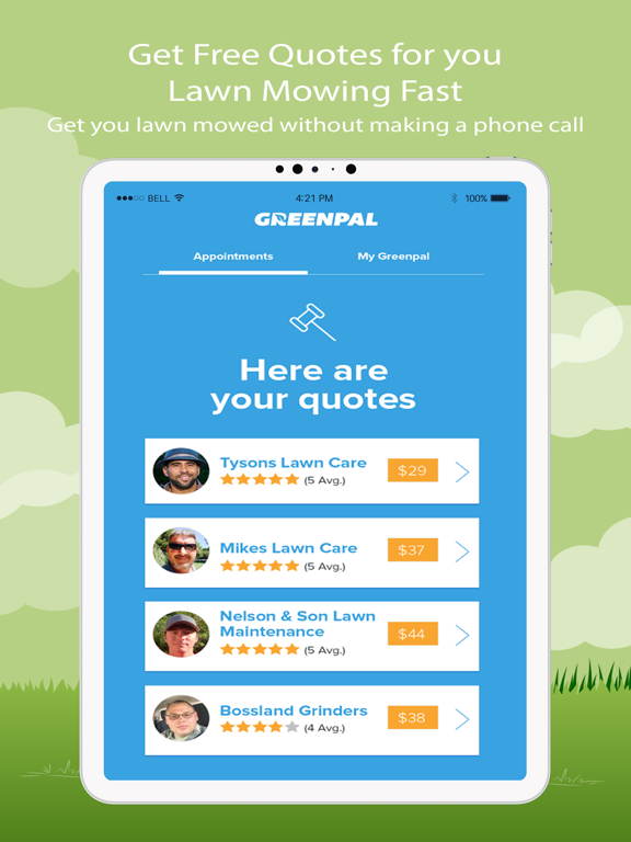 GreenPal, Lawn & Yard Care App iPad screenshot 4 - Utilities app