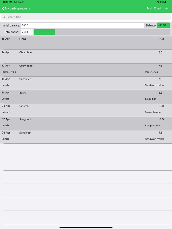 My Small Spendings iPad screenshot