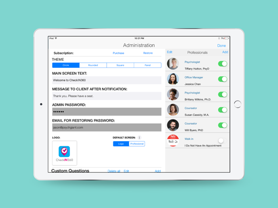 CheckIN360 iPad screenshot 7 - Productivity app