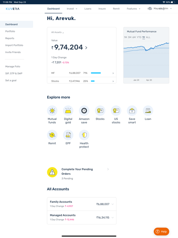 Screenshot #4 pour Kuvera: SIP Mutual Funds App