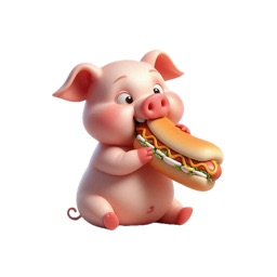 Piglet Hot Dog Stickers