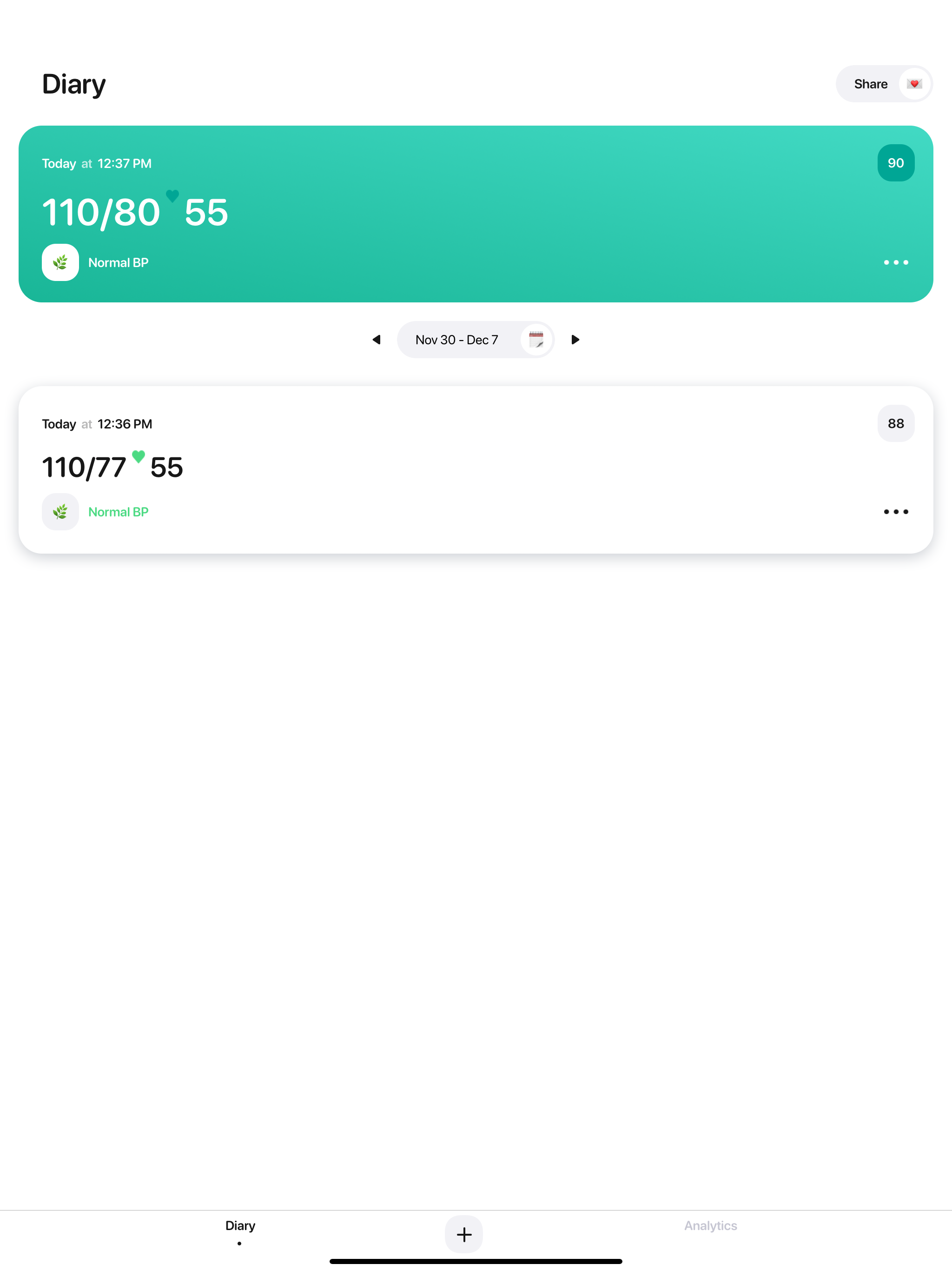 Blood pressure app+