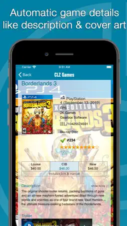 CLZ Games: collection database screenshot 2