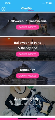 EuroTrip Adventures app screenshot