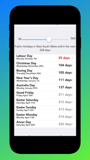 Aussie Public Holidays screenshot 1
