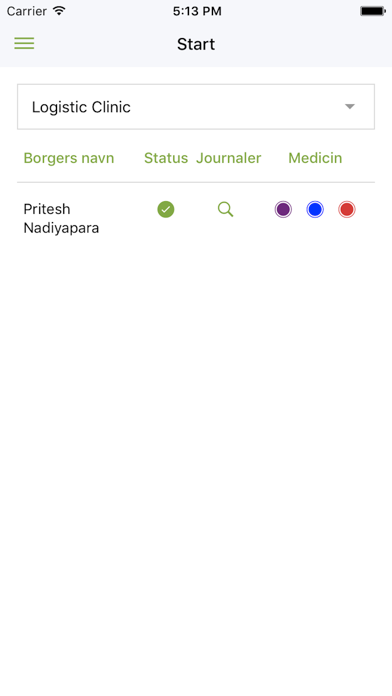 Validi Clinic system iPhone screenshot