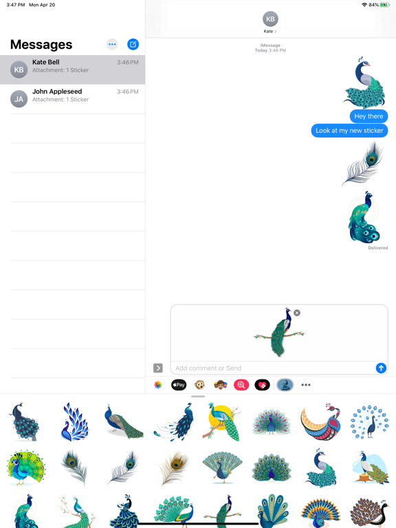 Screenshot #6 pour Beautiful Peacock Stickers