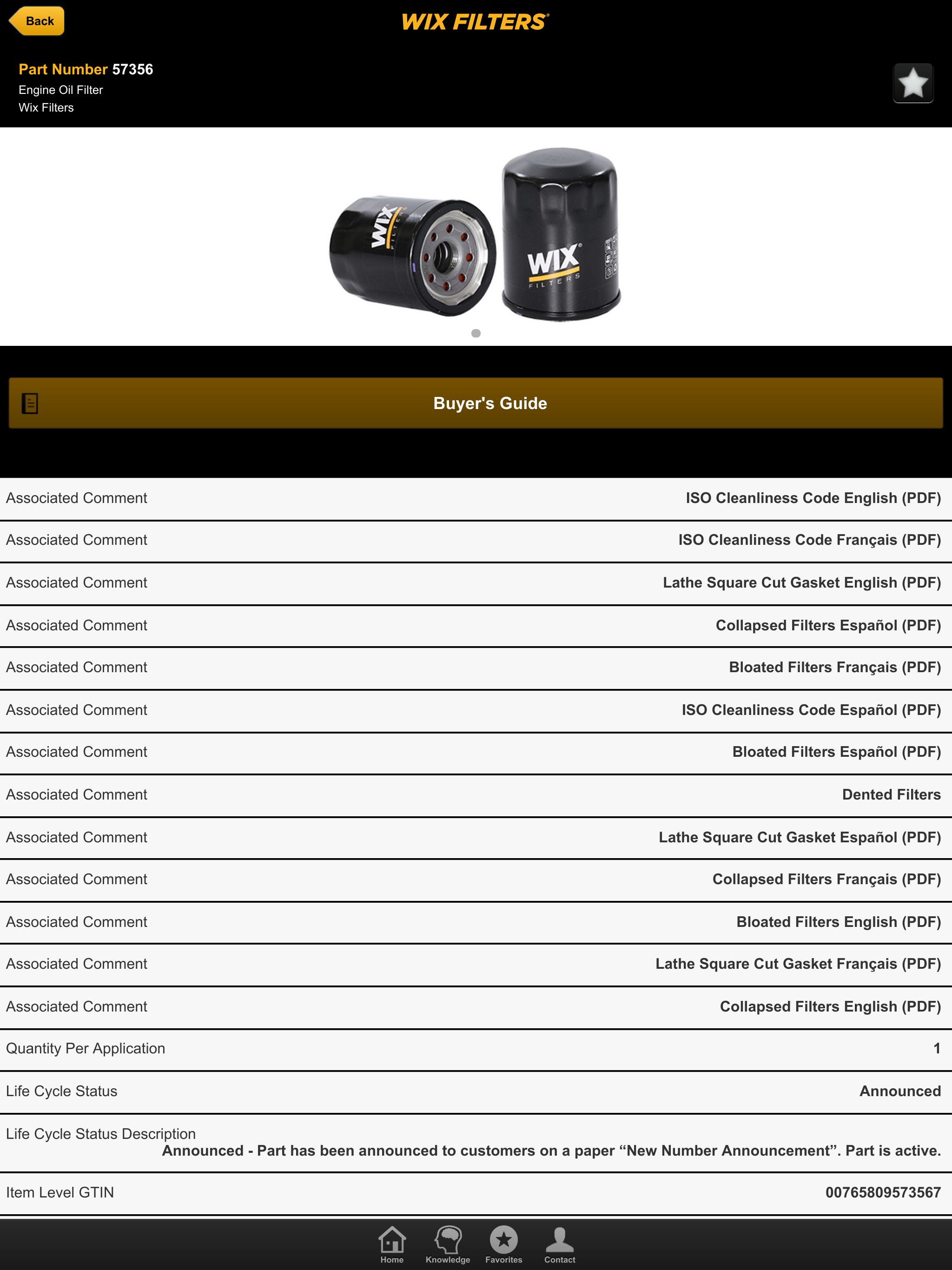 Wix Filters Mobile Catalog