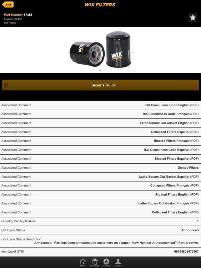 Wix oil filters lookup discount