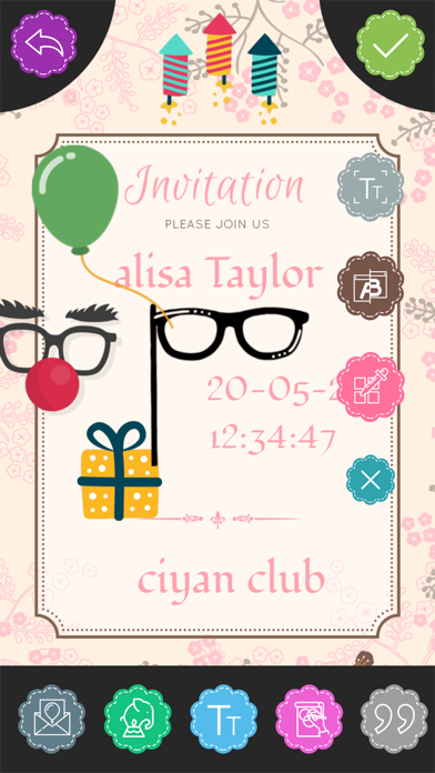 Custom Party Invitation Card screenshot