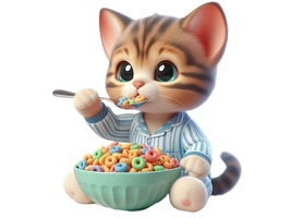 Breakfast Kitten Stickers