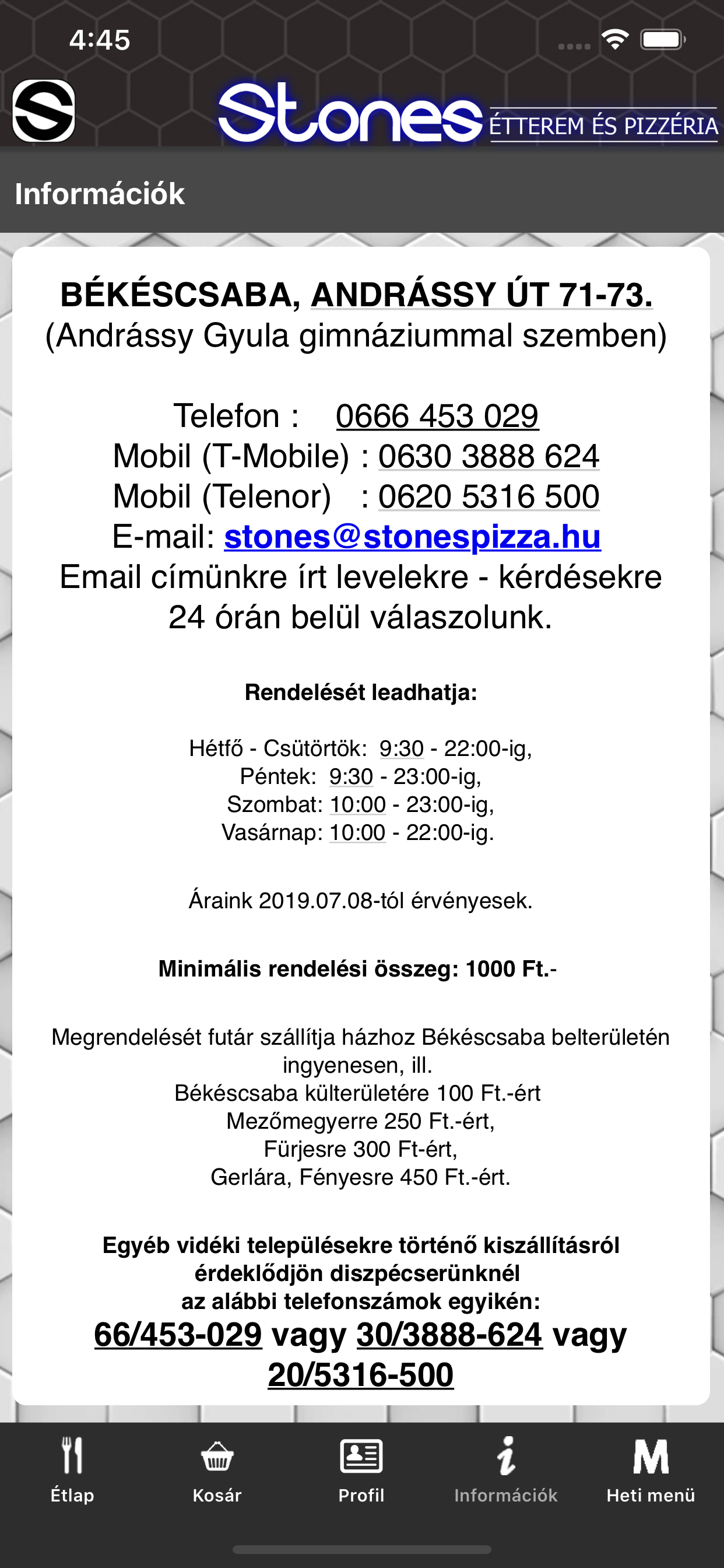 Stones Étterem és Pizzéria