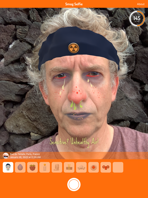 Smog Selfie iPad screenshot 5 - Weather app