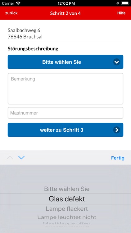 SW Bruchsal Licht-Störmelder