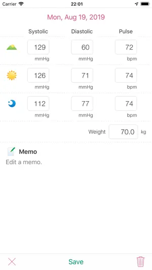 Simple Blood Pressure Recorder screenshot 2