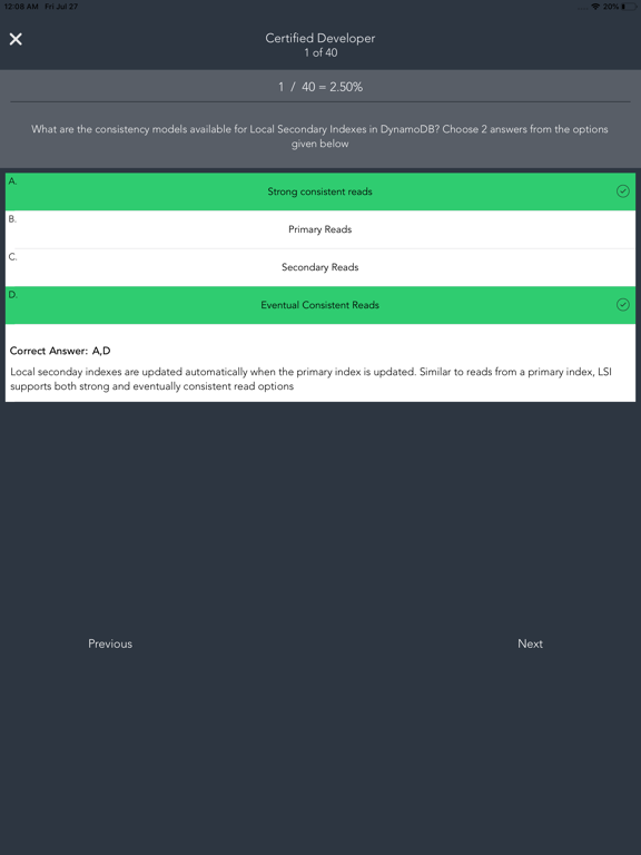 AWS Practice Exams (All Tests) iPad screenshot