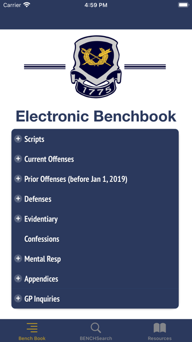 Court Martial iPhone screenshot 1 - Reference app
