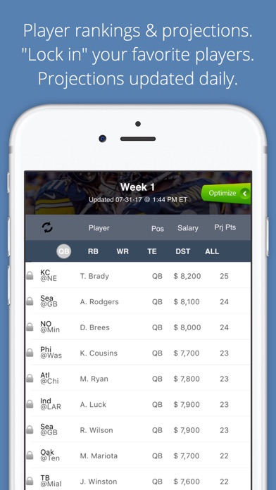SOLV: NFL & PGA Optimizer Screenshot 1 of 1