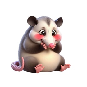 Blushing Opossum Stickers