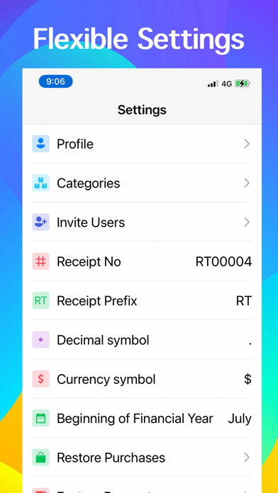 Receipts Tracker, Tax Return Screenshot