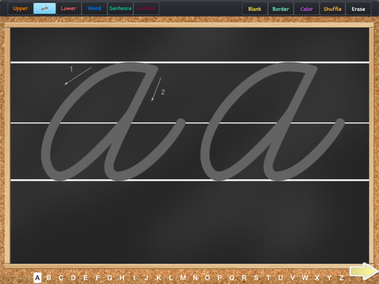 Cursive Practice FullScreen iPad screenshot