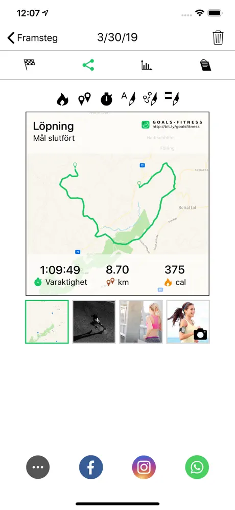 Promenad Stegräknare Goals GPS