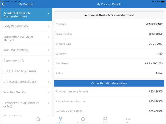 myMetLife Gulf Middle East iPad screenshot