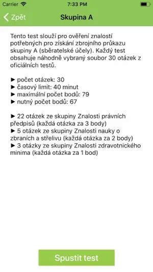 Zbrojní oprávnění 2026 - testy screenshot 3