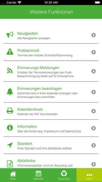 Landkreis Rosenheim Abfall-App Screenshot