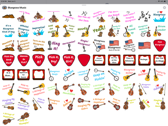 Bluegrass Music Stickers iPad screenshot 4 - Stickers app