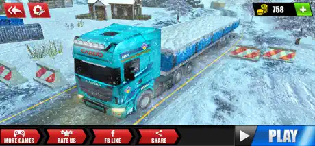 雪貨物トレーラートラックドライブ