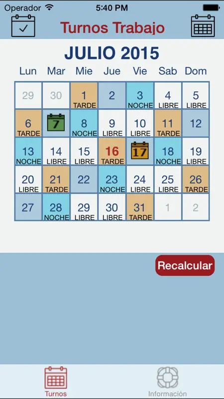 Turnos Trabajo screenshot 1 of 5