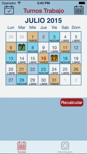 Captura de pantalla de Turnos Trabajo en iPhone 1