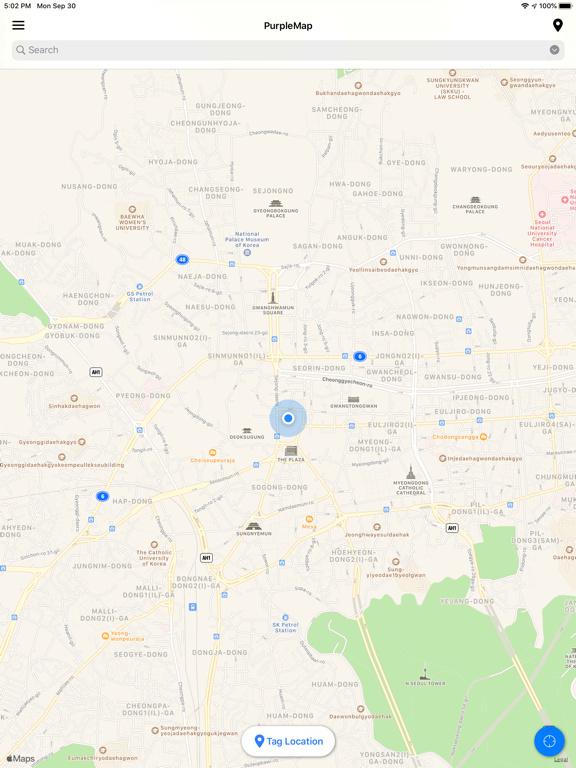 PurpleMap iPad screenshot