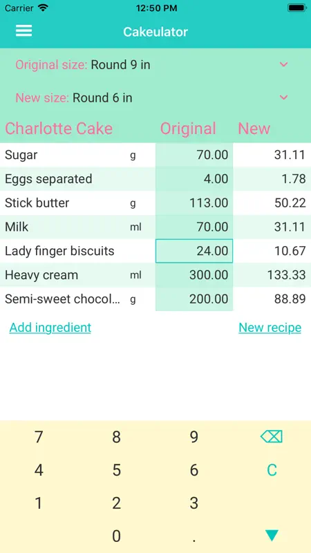 Cakeulator screenshot 2 of 6