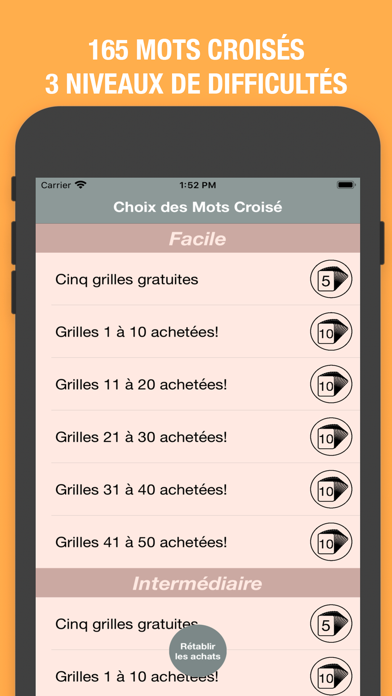 Screenshot #1 pour Mots Croisés Classiques