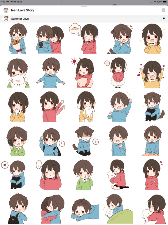 Teen Love Story Stickers iPad screenshot 8 - Stickers app