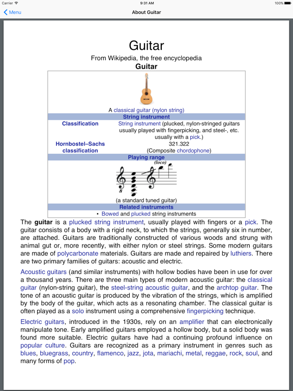 The Great Guitarists iPad screenshot 5 - Music app