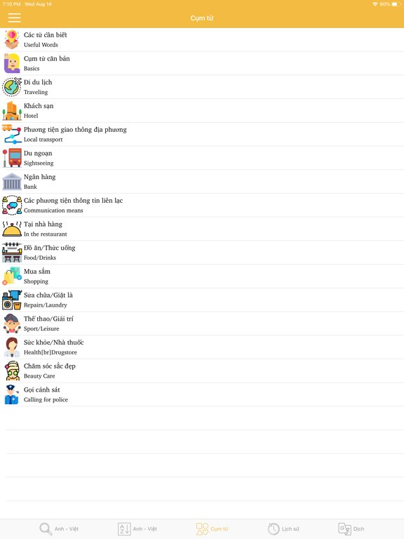 Tu Dien Anh Viet - Offline iPad screenshot 4 - Education app