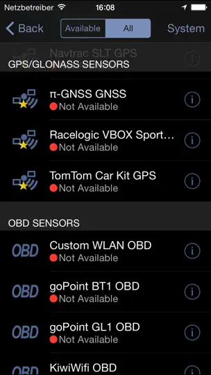 Capture d'écran de Harry's GPS/OBD Buddy sur iPhone 5