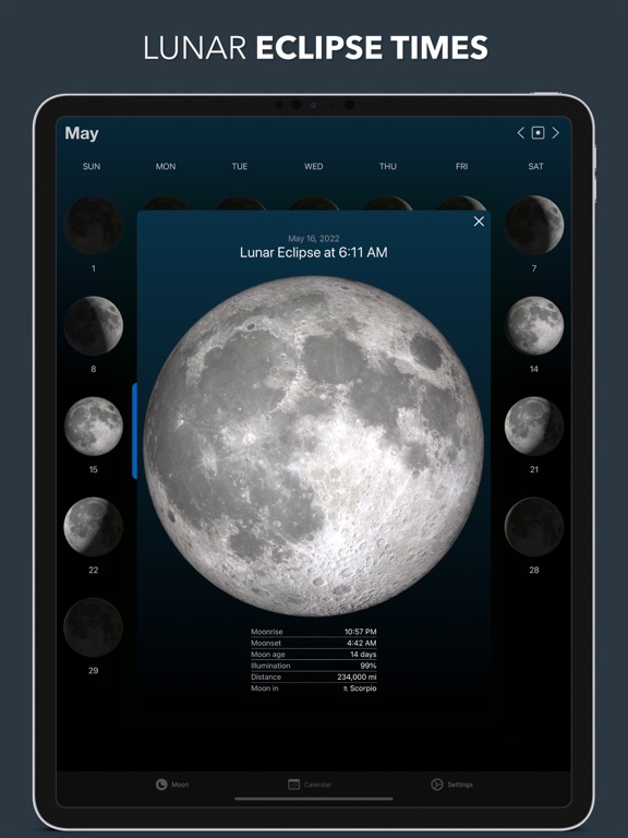 Lunar - Moon Phase & Widget iPad screenshot 4 - Weather app