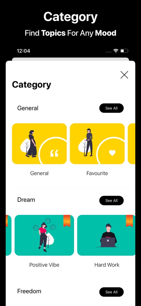 Motivation Daily Quote Widget - motivation-app-quote-categories-screen