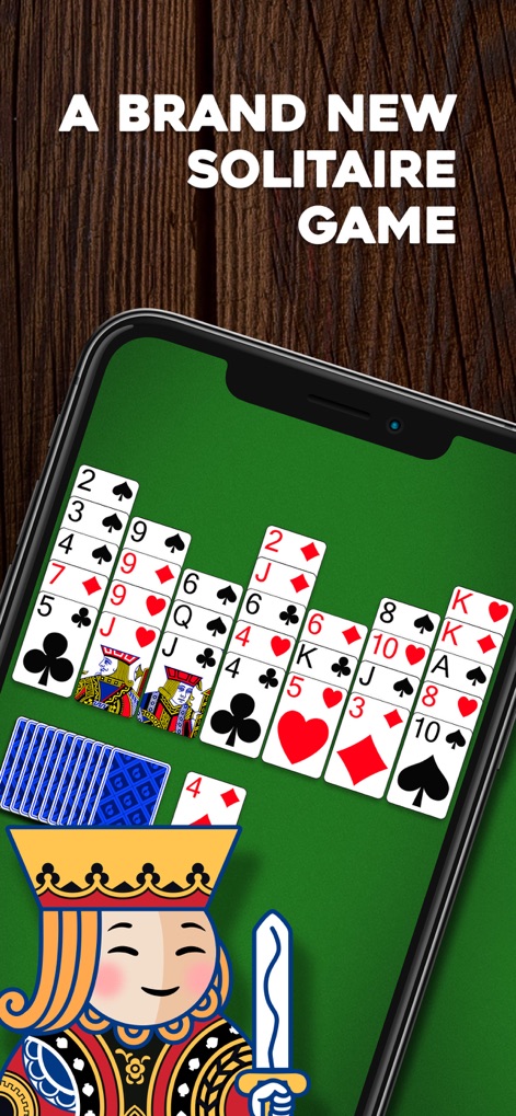 Crown Solitaire: Card Game - Observe the unique face-up card arrangement and the distinct character artwork that introduce this fresh Solitaire experience.