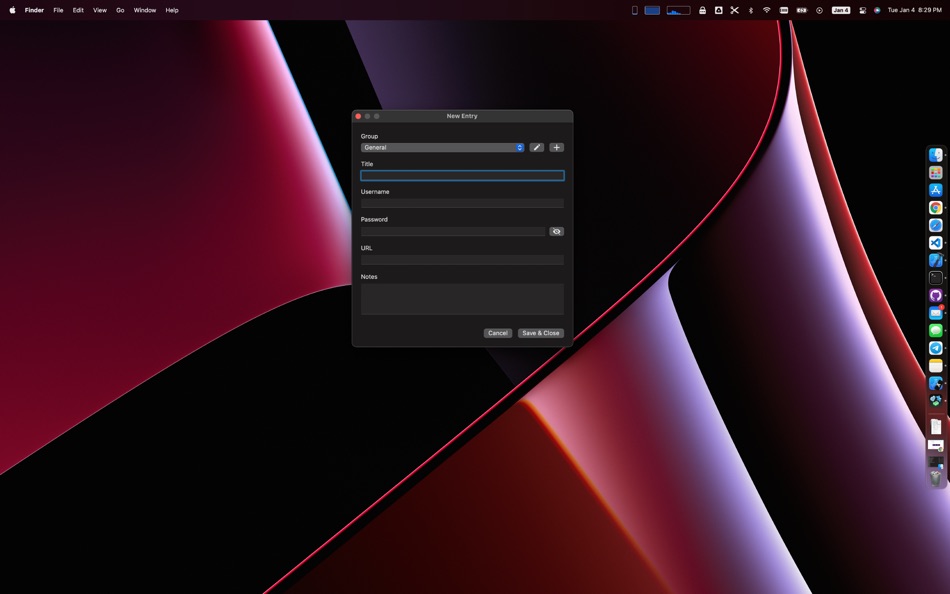 #4. My Keepass - Menubar Passwords (macOS) By: Cacira, Inc