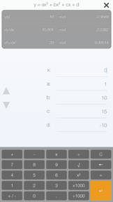 Cubic Solver - graph and roots screenshot